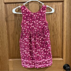 Vintage McKids Pink Floral Corduroy Jumper Dress – Size 6